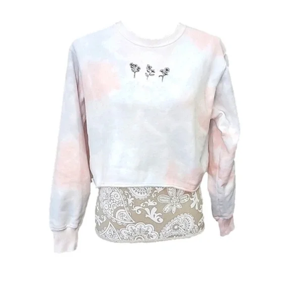 Hollister Tops Hollister Cropped Pinkblue Tie Dyed Cropped